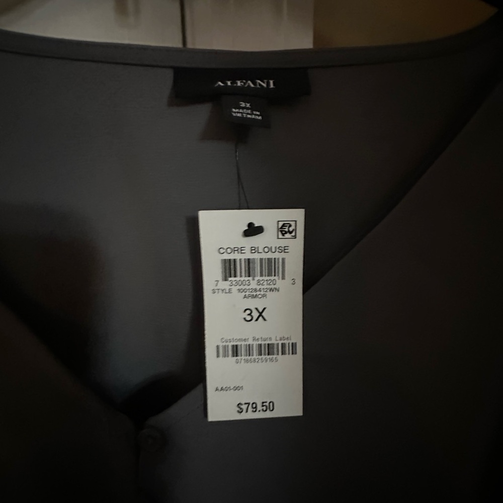 Alfani Charcoal Blouse 3X